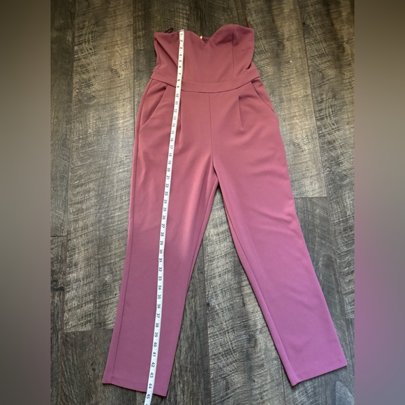 Express Mauve Strapless Jumpsuit - Picture 3 of 6